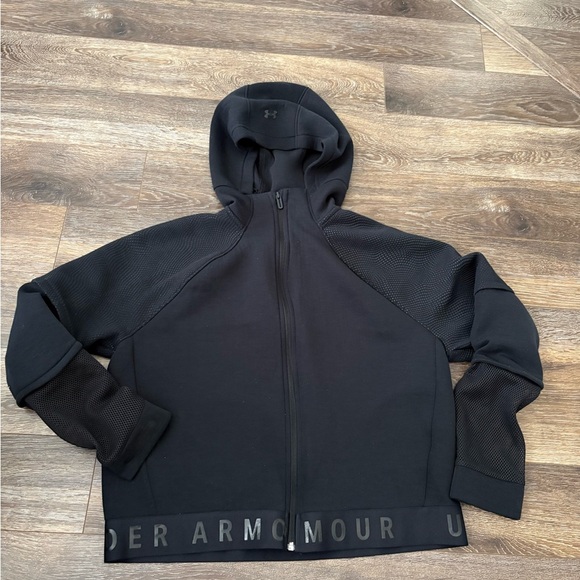 Under Armour Unstoppable Move Zip Cropped Hoodie - Black Large - Picture 10 of 15